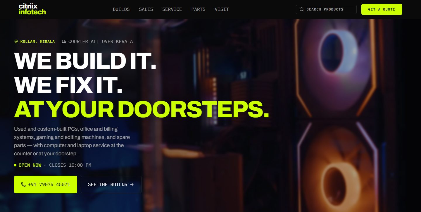 Citriix Infotech website homepage